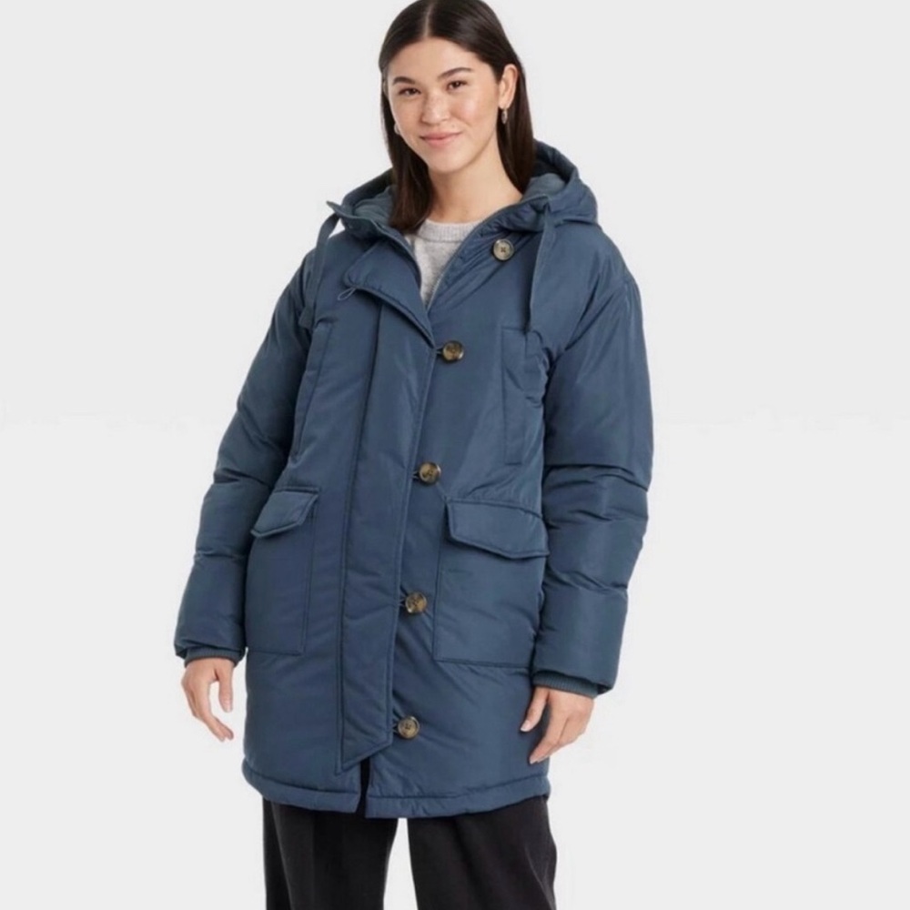 Universal Thread Women's Parka Hooded Puffer Coat Jacket Navy NEW WITHOUT TAG XX